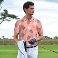 thumbnail image 2 of Wukai Strawberry Floral Men’s Polo Shirts,Quick-Dry Athletic Shirt,Classic Fit Shirts-XX-Large, 2 of 8