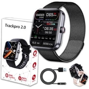 Libiyi Outfany TrackPro 2.0, Libiyi Trackpro 2.0 Body Monitor Watch, Bluetooth Fashion Smart Monitor Watch, with Activity Tracker, Heart Rate Sleep Monitor, for Men Women