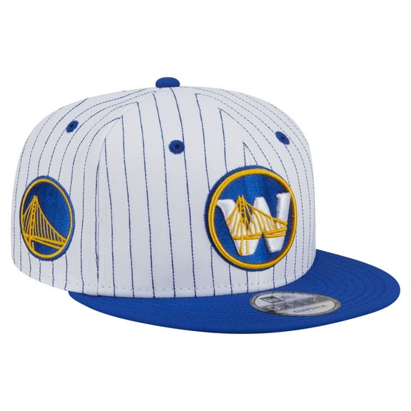 Men's New Era  White Golden State Warriors Deceptor Pinstripe 9FIFTY Snapback Hat