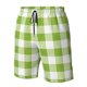 thumbnail image 4 of Fotbe White Green Plaid Trajes de Baño Estampados para Hombre, Shorts de Verano de Secado Rápido, Ropa de Playa, Bañadores-Large, 4 of 6