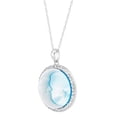 thumbnail image 2 of Brilliance Fine Jewelry Mother of Pearl, Crystal,Moon,Star Pendant in Sterling Silver,18", 2 of 4