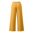 thumbnail image 5 of Xijirk Women Wide Leg Sweatpants High Waist Drawstring Trousers with Side Pockets Soft Casual Loose Fit Pants for Daily Walking Street Outfit,Yellow,XL, 5 of 6