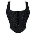 thumbnail image 2 of AUNVITO Women's V-Neck Spaghetti Strap Bodysuit with Peplum Hem Corset Style Shapewear Elegant and Stylish, 2 of 8