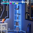 thumbnail image 4 of 6 Tier Corner Shelf with LED Light, 67.5 Tall Standing Organizer for Living Room Bedroom, 4 of 8