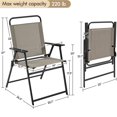 thumbnail image 7 of Topeakmart Folding Patio Dining Chairs with Armrests for Garden, Yard, Lawn, Set of 4, Brown, 7 of 7