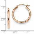 thumbnail image 2 of Beautiful 10K Rose Gold Polished 2mm Tube Hoop Earrings, 2 of 2