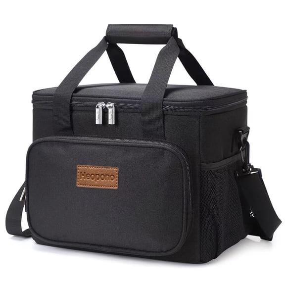 Reusable Lunch Box Insulated Lunch Box Soft Cooler Cooling Tote for Adult Men&Women Travel Essentials 15L,Black