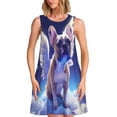 thumbnail image 1 of Fotbe Night Sky Winged French Bulldog Vestido de Verano sin Mangas para Mujer – Vestido Midi Línea A, Estilo Camiseta Floral, Vestido Playero Casual y Fluido, 1 of 7