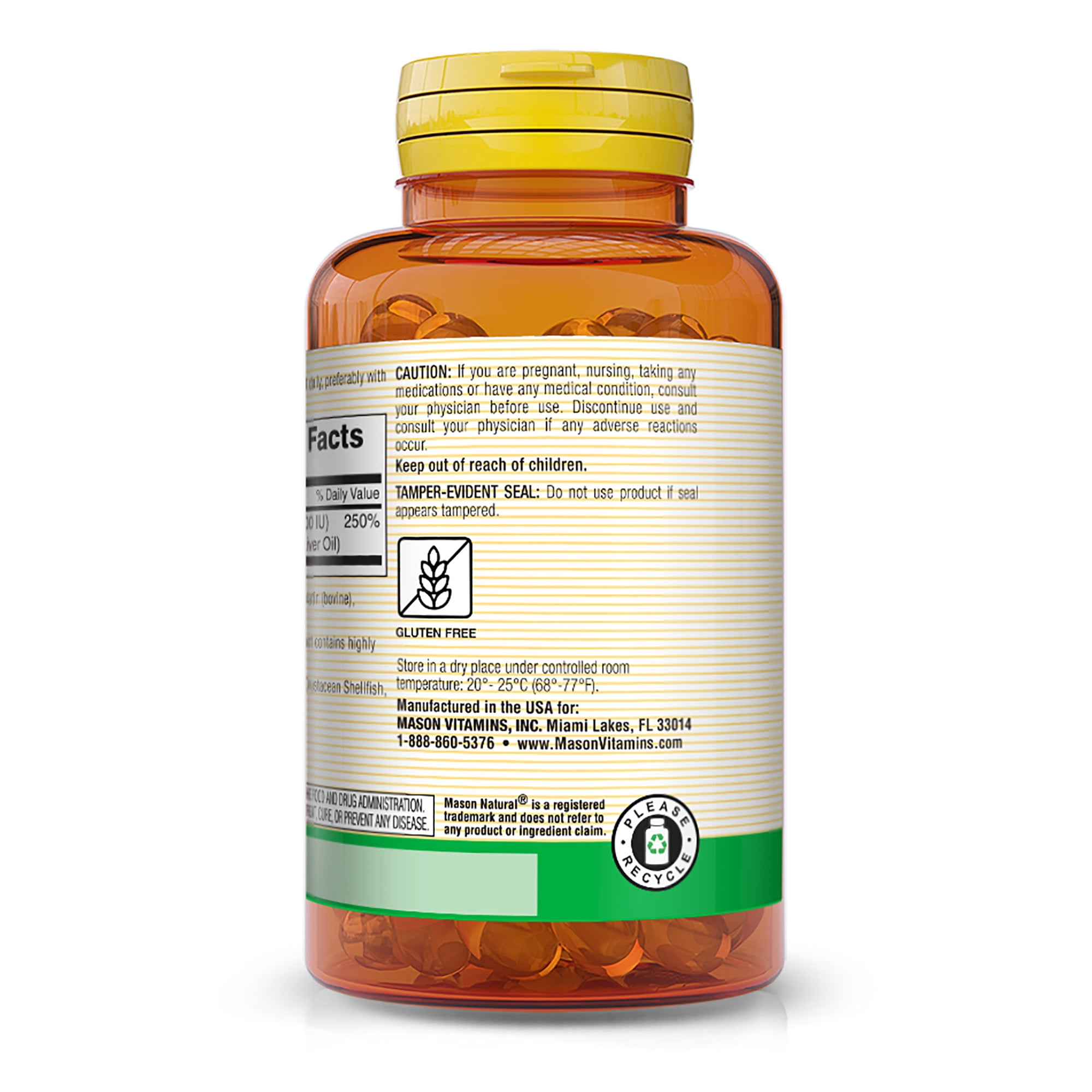 (3 pack) Mason Natural Vitamin D3 Supports Overall Health, 120 Softgels