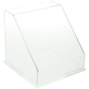 Plymor Clear Acrylic Slanted Front Display Case with Base, 8" x 8" x 8"