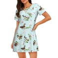 thumbnail image 1 of Easygdp Duck Animals Farm Camisón de manga corta para mujer, informal, estampado, 1 of 6