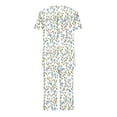 thumbnail image 6 of Tnhcen 2-Piece Women's Trendy Flower Print Summer Pajama Set Cozy Short Sleeve Capri Pants with Pockets Home Clothes S-3XL, 6 of 6