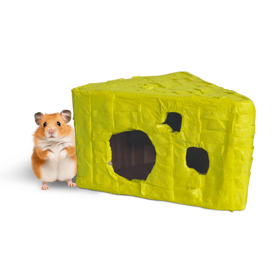 Small Animal House Swiss Cheese Hideout for Hamsters, Mice, Rats, Hedgehogs Small Animals - Play, Hide, Climb and Sleep - Hamster Cage Accessories Habitat Decor - 3.5 x 6 x 5 Inch