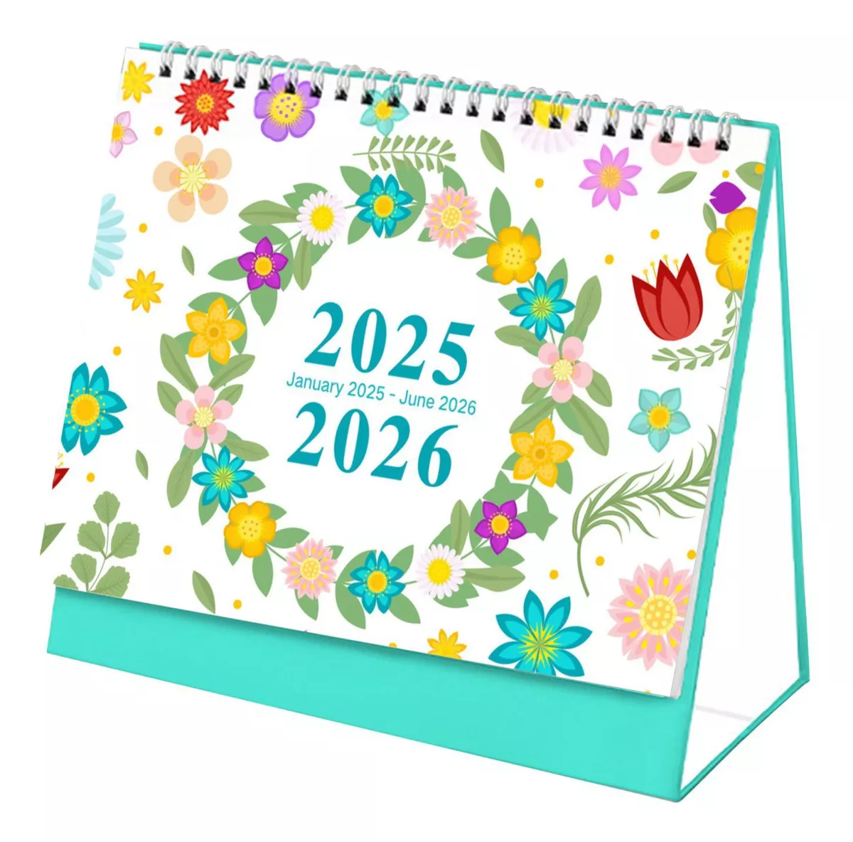 Calendario De Escritorio 2025 A 2026 Calendario Mensual Flor Walmart