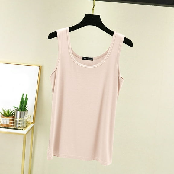 Women's Casual U Neck Camisole Tank Top For Home Comfort And Daily Wear Soft Stretchy Breathable Basic Layering Piece Satin Camisole for Women Lacy Top Top Pack Women Bra Tops for Women with Support