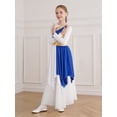 thumbnail image 2 of DPOIS Kids Girls Praise Dance Dress Liturgical Dancewear Church Worship Costume Blue 6, 2 of 7