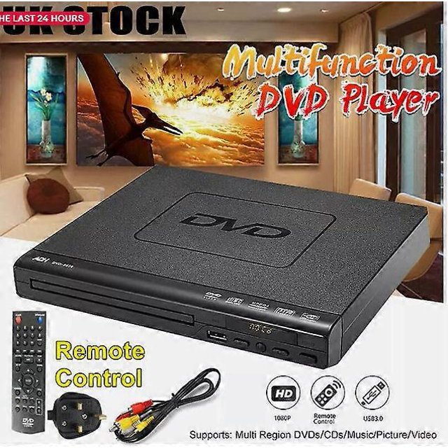 DVD Player Multi Region Free with Remote Control USB3.0/2.0 Port CD MP3