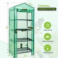 thumbnail image 5 of EAGLE PEAK Indoor Outdoor Portable 4-Tier Mini Greenhouse W/PE Cover, Roll-up Zipper Door & Wheels, Green, 5 of 8