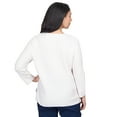 thumbnail image 2 of Alfred Dunner Womens Petite Solid Texture Split Hem Sweater With Necklace, 2 of 6