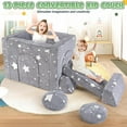 thumbnail image 6 of EAYSG Foam Modular Kids Couch Sofa, 13PCS Kids Play Couch, Glowing Toddler Couch Convertible Baby Play Couch Children Sofa for Playroom Bedroom (Gray), 6 of 8