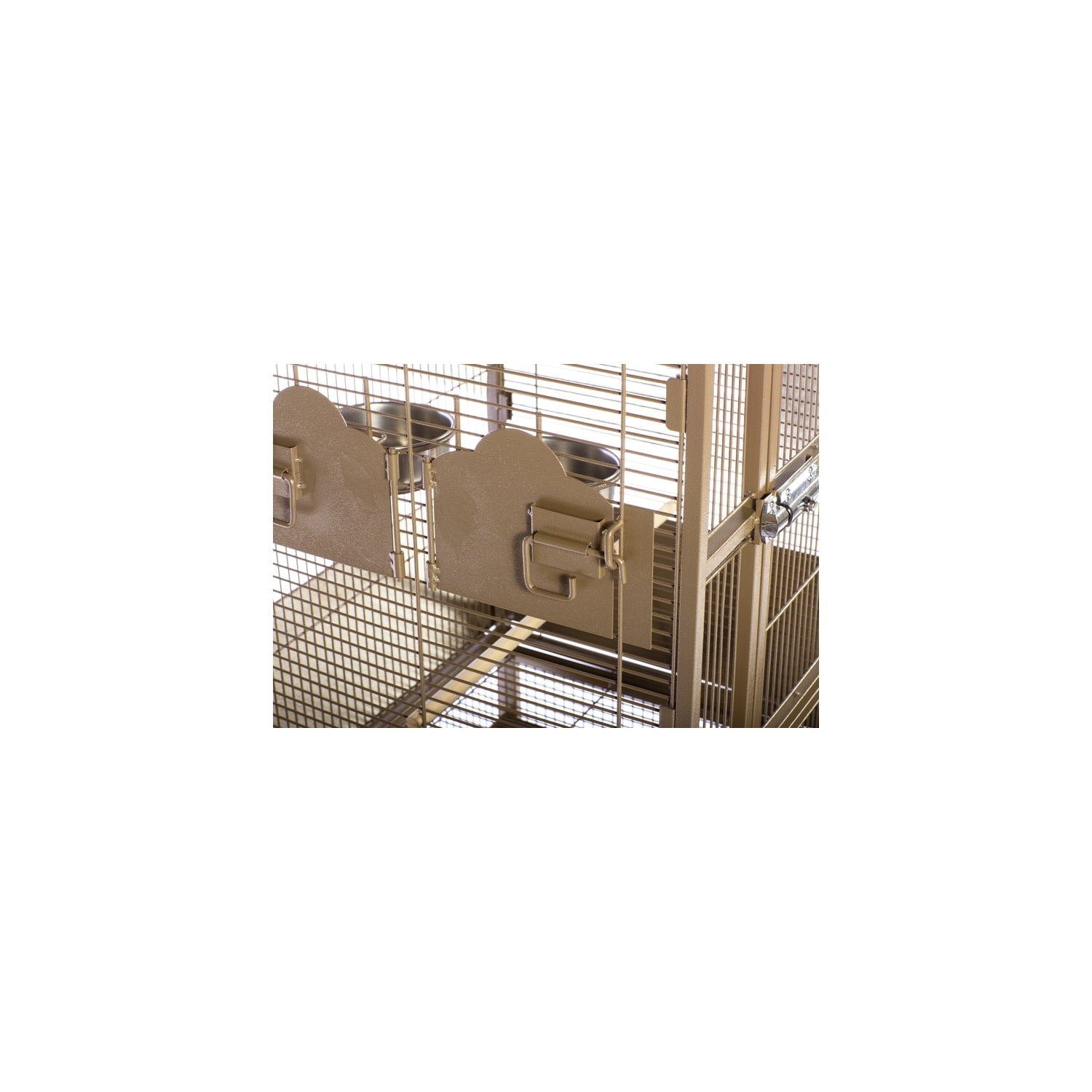 HomeStock Mid-Century Marvel Bird Cage with Retro-Inspired Design, Durable Construction, Spacious Interior, and Elegant Finish for Stylish-Color:Coco