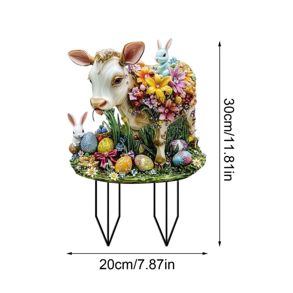 Costeam Premium Easter Bunny Animal Garden Stake，Festive Outdoor Decor for Yard and Holiday Ambiance