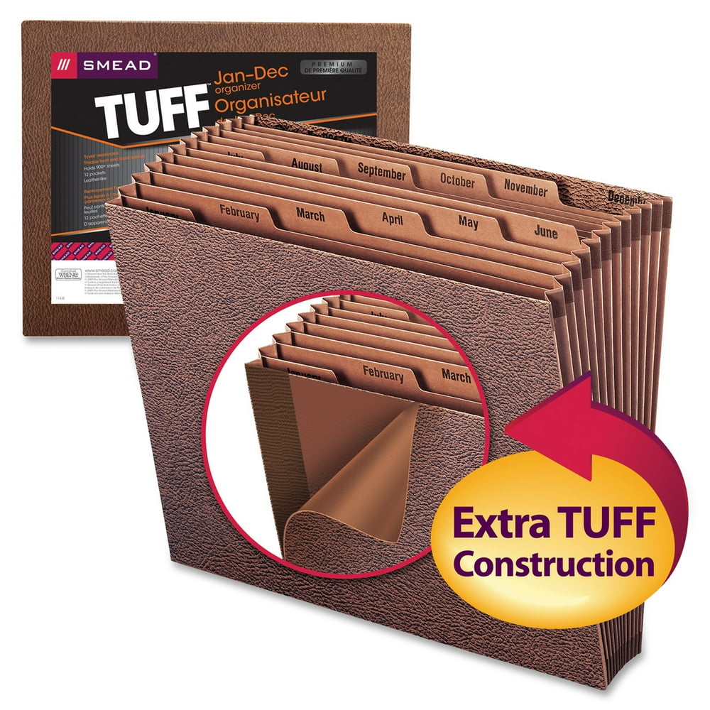Smead TUFF® Expanding Monthly 12 Pockets Files No Flap Letter (70488