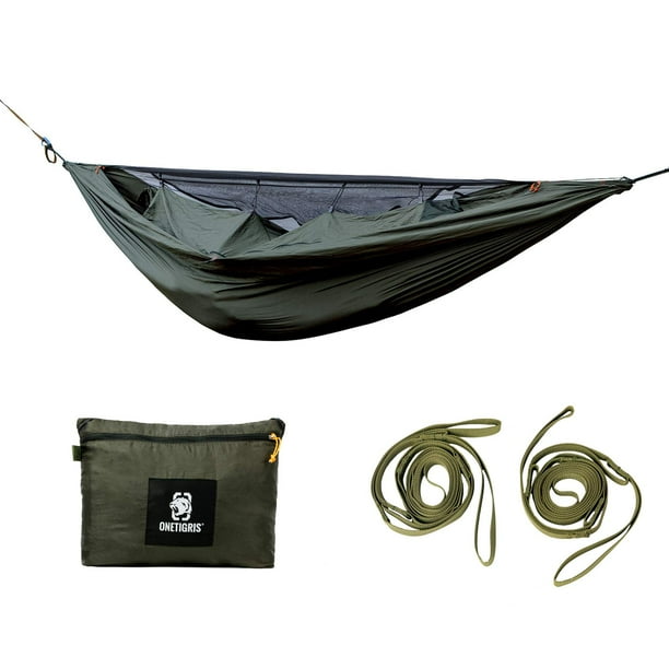 Hamaca ONETIGRIS KOMPOUND, mosquitera OD, 2,6 m x 1,3 m, verde