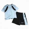 thumbnail image 4 of NIEWTR Boys' Clothes Summer Outfit T-Shirt + Shorts 2 Piece Set Casual Summer Clothes for Kids(A01-Light Blue,3-4 Years), 4 of 4