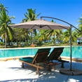 thumbnail image 4 of Costway 10 ft Brown Patio Offset Umbrella, UV Protection, 4 of 12