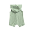 thumbnail image 3 of Seyurigaoka Baby Girls Boys Romper, Solid Color Hooded Sleeveless Jumpsuit, 3 of 9