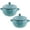 Blue, variant on Servette Home Soup Bowls with Handles and Lids Ceramic Polka Dot Set of 2 Orange