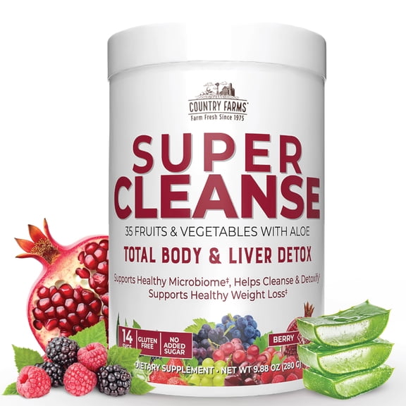 Country Farms Super Cleanse Drink Mix, Berry, 9.88 oz., 14 Servings