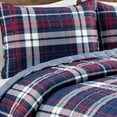 thumbnail image 6 of Grayson Farmhouse Plaid Reversible Quilt Navy/Red 3Pc Set Full Queen, 6 of 11