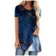 thumbnail image 2 of ICHUANYI Clearance Women's Summer Printed Round-Neck Loose Short Pullover Sleeve Tops Blouse(Black, L) ICHUANYI WER2023080909022, 2 of 5