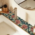 thumbnail image 2 of Yayeee Faucet Mat for Kitchen Sink 14.7" Diatomite Long Splash Guard Pad, Retro Christmas Poinsettia, 2 Pack, 2 of 7