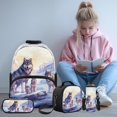 thumbnail image 2 of Jeiento Wolf 4 Piece Kids Backpack Set 17 Inch Large Capacity Bookbag with Lunch Box Pencil Case Water Bottle Holder, Breathable Schoolbag for Boys 8-12 Middle School, 2 of 7