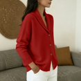 thumbnail image 5 of JULMCOMO Knit Cardigan Sweaters for Women Lapel Collar Button Down Loose Trendy Jacket Long Sleeve Casual Outfits Wine XL, 5 of 5