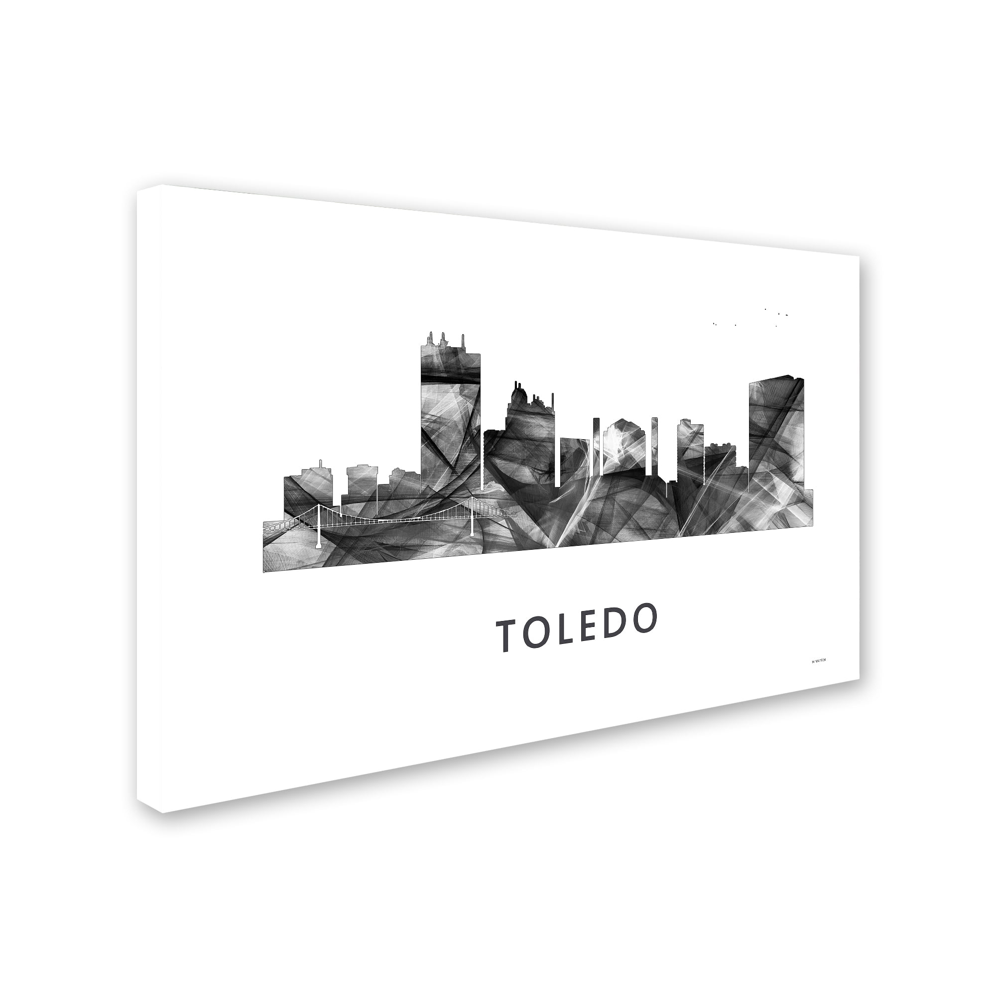 Toledo Skyline WB-BW' Canvas Art by Marlene Watson