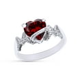 thumbnail image 3 of Heart Shape Simulated Garnet In 14K White Gold Over 925 Sterling Silver Ring Size 5.5, 3 of 5