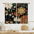 thumbnail image 4 of Boho Floral Kitchen Curtains 39 inch Length, Bohemia Short Curtains for Small Window Cafe Store Kitchen Bathroom, Black Country Rod Pocket Drapes, 2 Panels, 26x39, 4 of 6