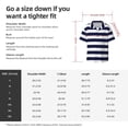 thumbnail image 5 of Fotbe Navy Blue And White Stripes Camisa Estampada de Manga Corta para Hombre, Casual de Verano, Estilo Playero, Sin Arrugas-Small, 5 of 5