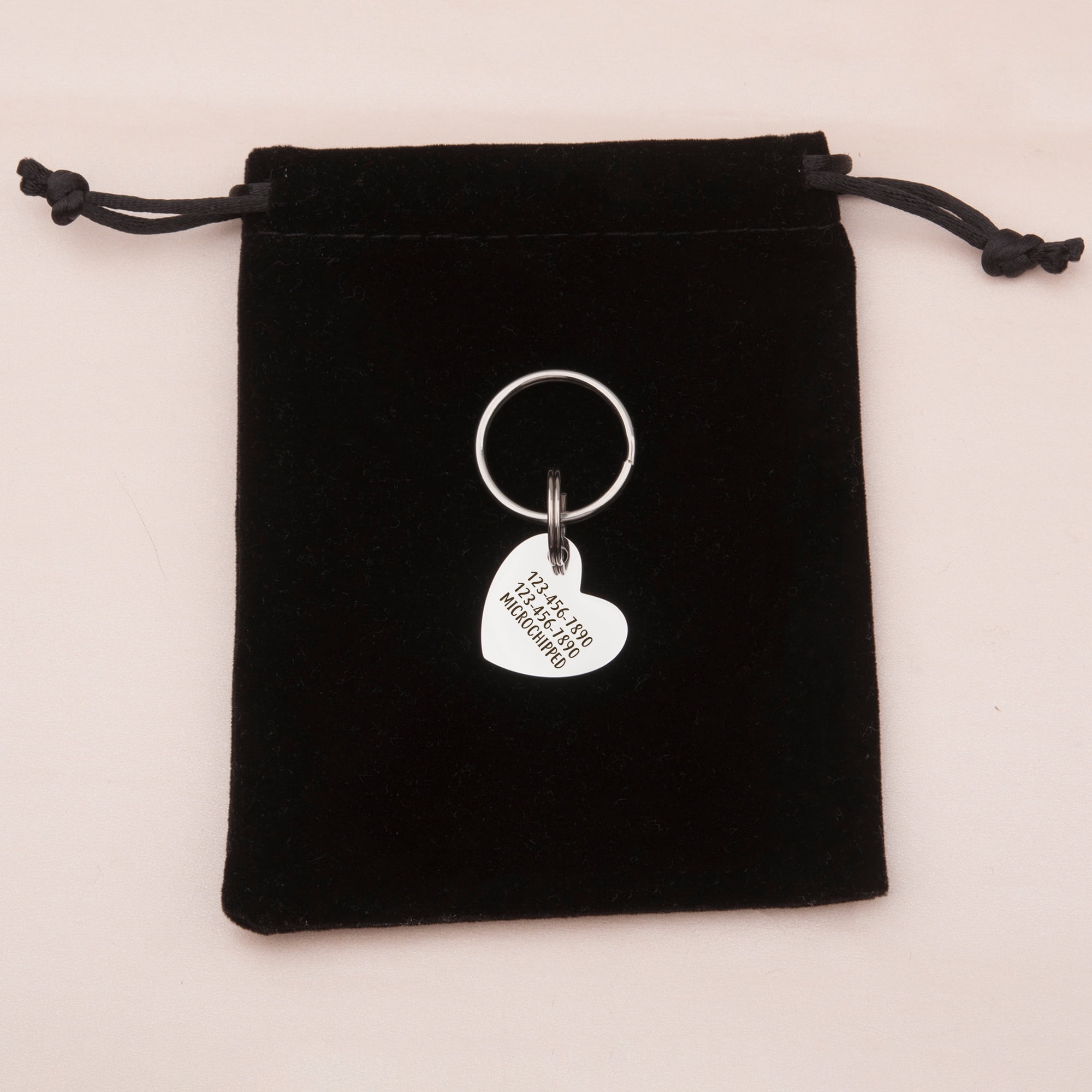 Anavia Stainless Steel & Metal Heart Cute Girl Engraved Dog ID Tag, Silver, S
