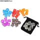 thumbnail image 3 of Juego de dados poliédricos con bolsa, números de 6 colores de D4, D6, D8, D10, D %, D12, D20 para juegos de mesa DND RPG, 7 unidades por juego, 3 of 4