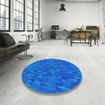 thumbnail image 4 of Ahgly Company Machine Washable Indoor Square Transitional DeepSky Blue Area Rugs, 6' Square, 4 of 7