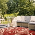 thumbnail image 4 of Safavieh Courtyard Crystal Floral Indoor/Outdoor Area Rug, Red/Natural, 6'7" x 6'7" Square, 4 of 12