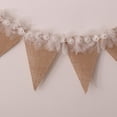 thumbnail image 3 of Banderín de arpillera de encaje de arpillera Bunting colgante Decoración rústica perfecl Bandera de arpillera de encaje, 3 of 8