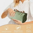 thumbnail image 4 of Bolsa de maquillaje de nailon, bolsa organizadora de viaje, organizador de cosméticos para mujeres y niñas, 14 x 10 x 7 cm, verde, 4 of 5
