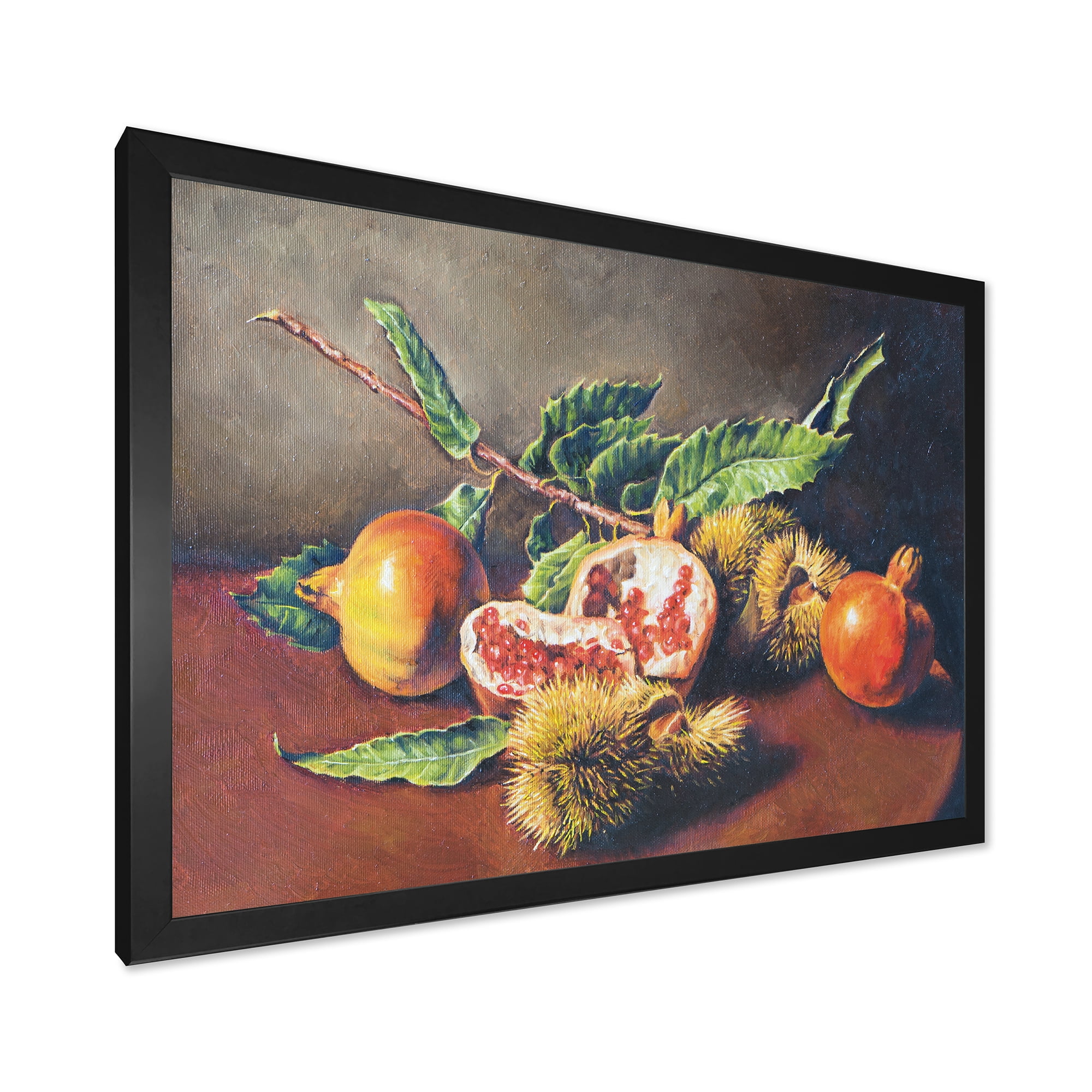 Designart 'Ancient Still Life of Orange Fruits' Traditional Framed Art Print