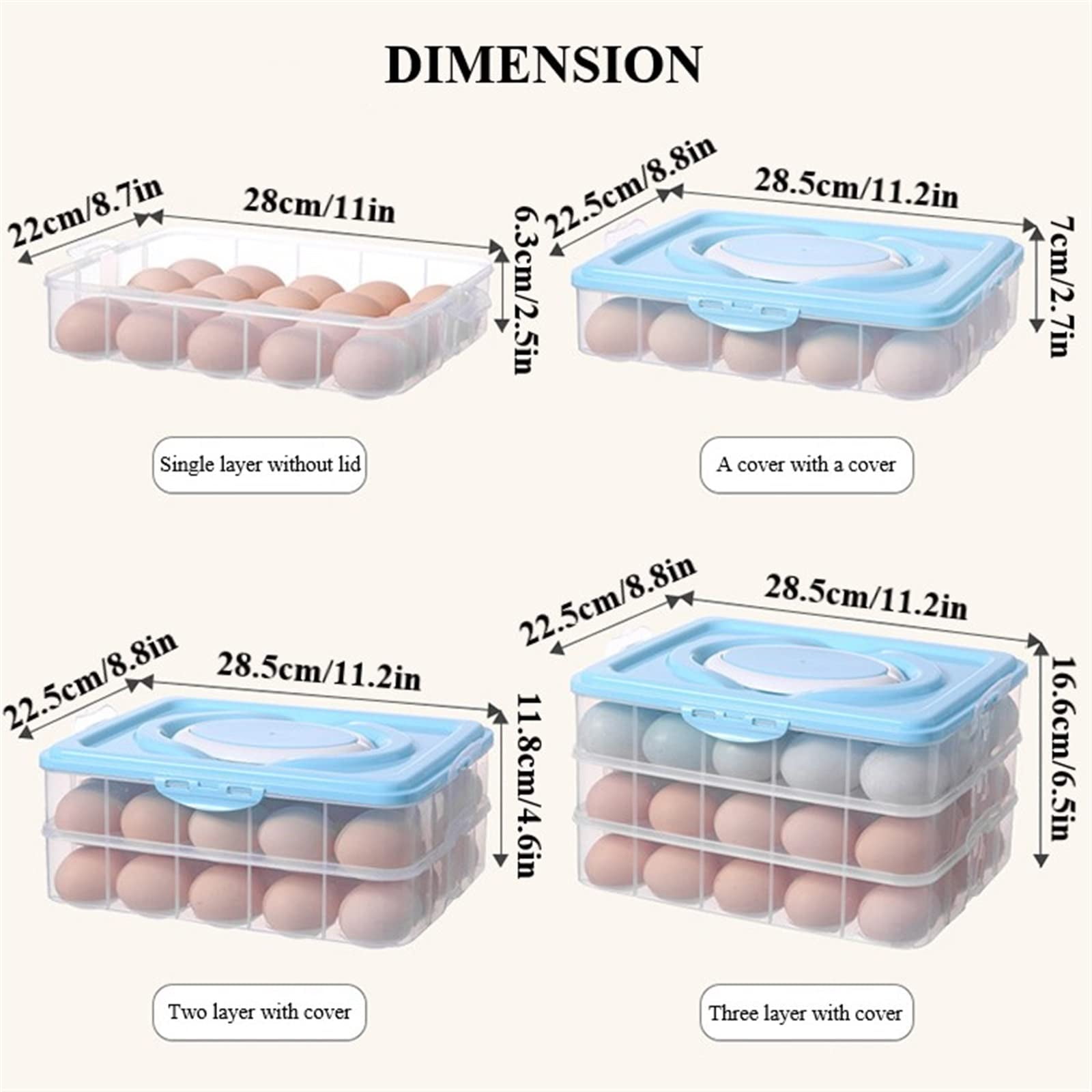Deviled Egg Containers with Lid, 40 Eggs Portable Storage Deviled Egg Carrier with Lid and Handle, Stackable Deviled Egg Carrier, Egg Container for Refrigerator Storage (2 Layers, Pink)